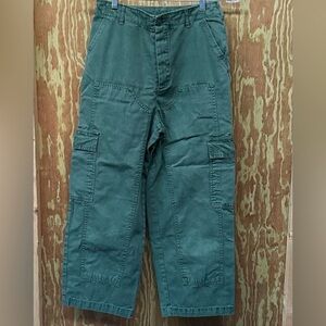 Wide Leg Cargo Skater Army Green Pants Button Fly 28” women’s
